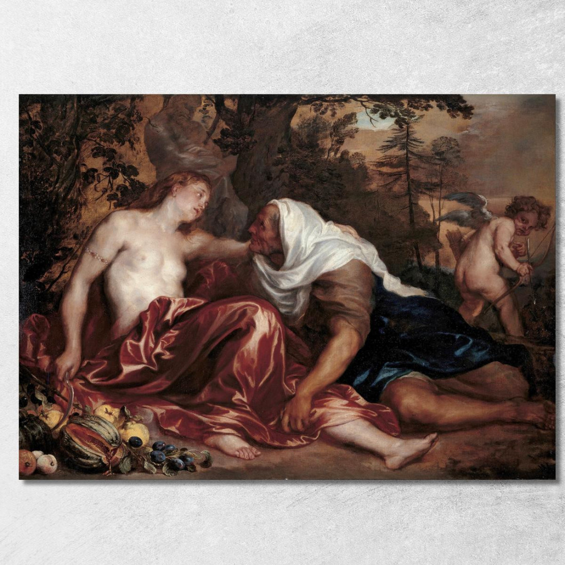 Vertumno E Pomona Anthony van Dyck avd133 quadro stampato su tela