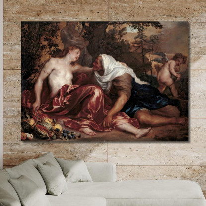 Vertumno E Pomona Anthony van Dyck avd133 quadro stampato su tela