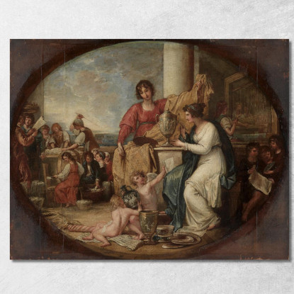 Manifattura Britannica Uno Schizzo Benjamin West bwt7 quadro stampato su tela