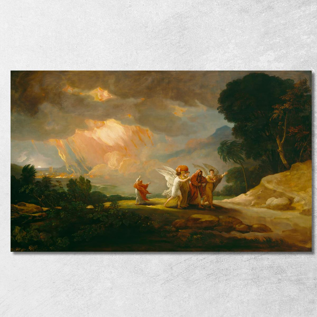 Lot In Fuga Da Sodoma Benjamin West bwt32 quadro stampato su tela Lot In Fuga Da Sodoma Benjamin West bwt32 quadro stampato su tela