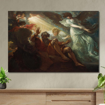 Mosè Mostrò La Terra Promessa Benjamin West bwt38 quadro stampato su tela