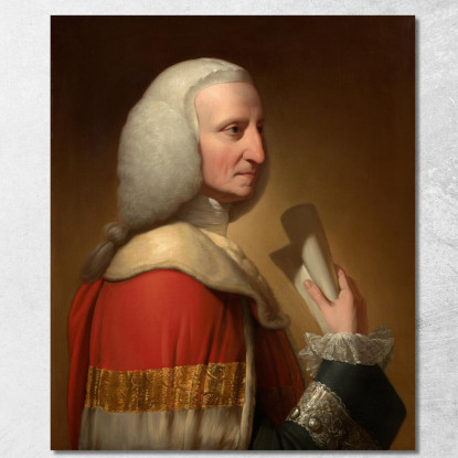 Ritratto Di George Primo Lord Lyttelton Benjamin West bwt48 quadro stampato su tela