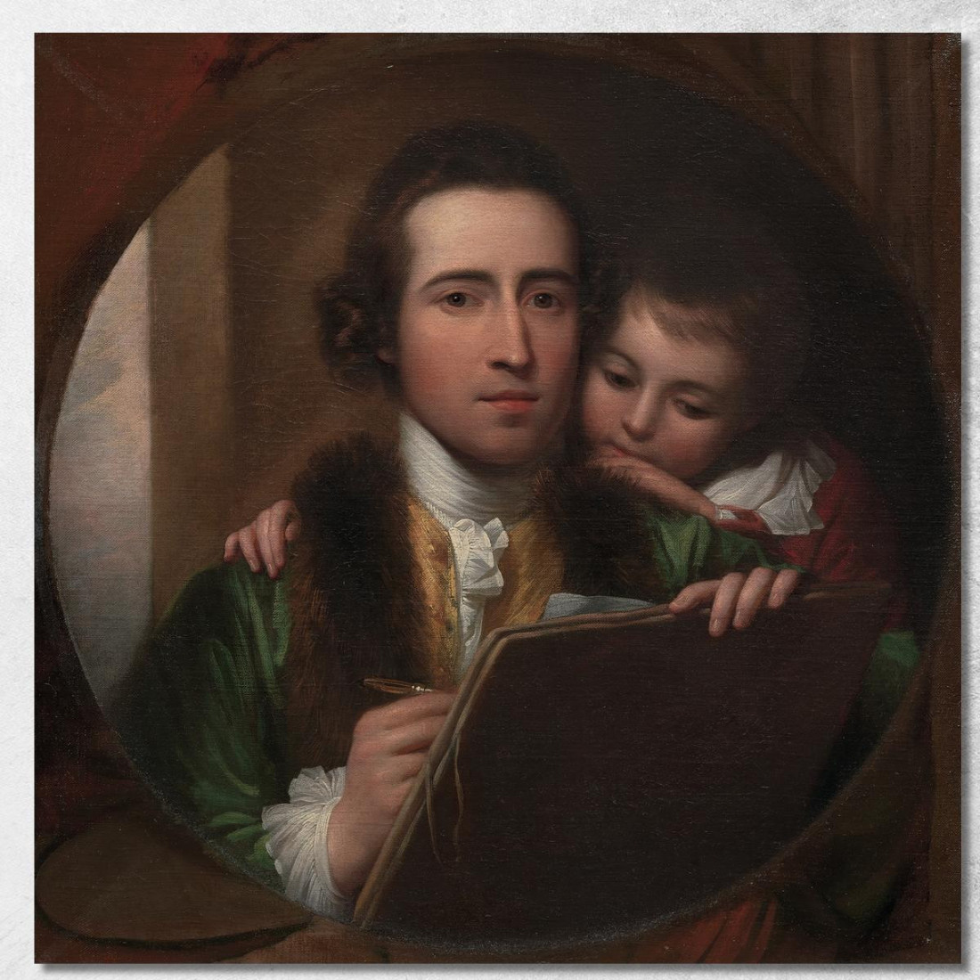 L'Artista E Suo Figlio Raffaello Benjamin West bwt59 quadro stampato su tela L'Artista E Suo Figlio Raffaello Benjamin West bwt59 quadro stampato su tela
