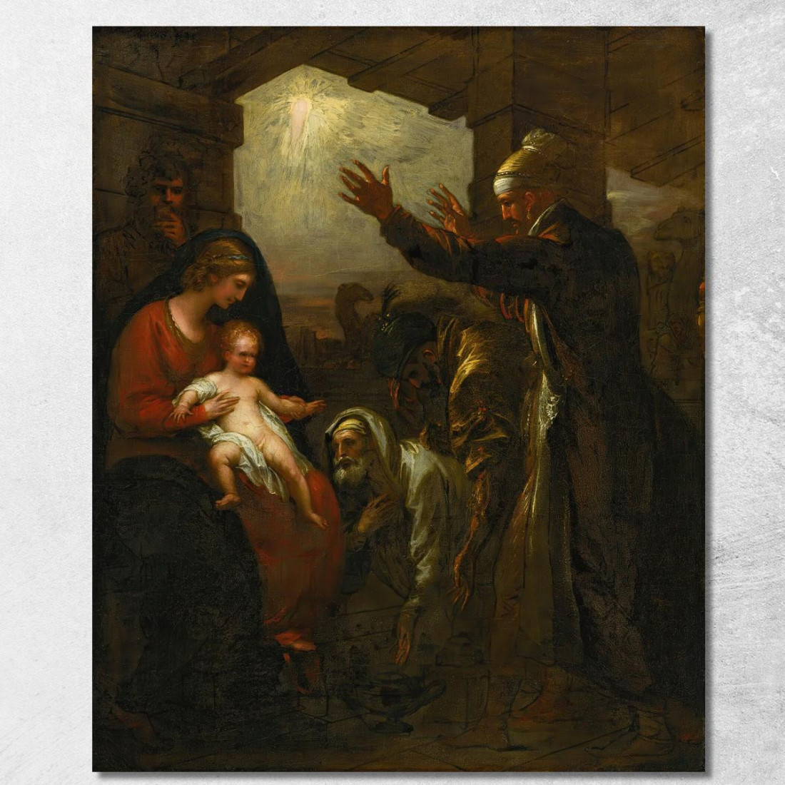 L'Offerta Dei Saggi Benjamin West bwt72 quadro stampato su tela