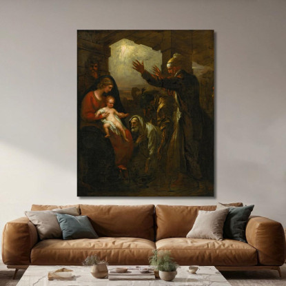 L'Offerta Dei Saggi Benjamin West bwt72 quadro stampato su tela