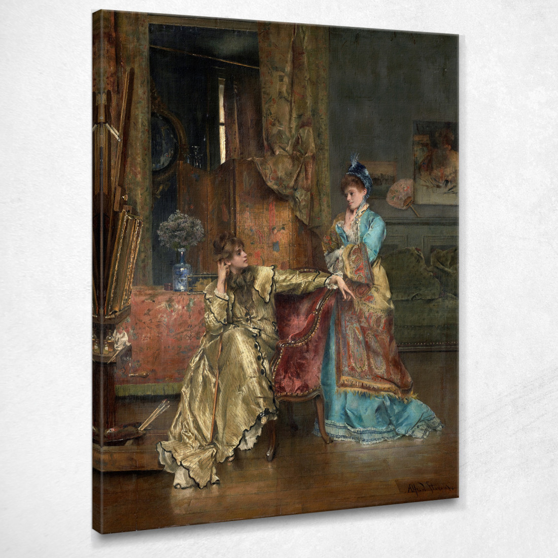 La Visita Alfred Stevens stal92 quadro stampato su tela