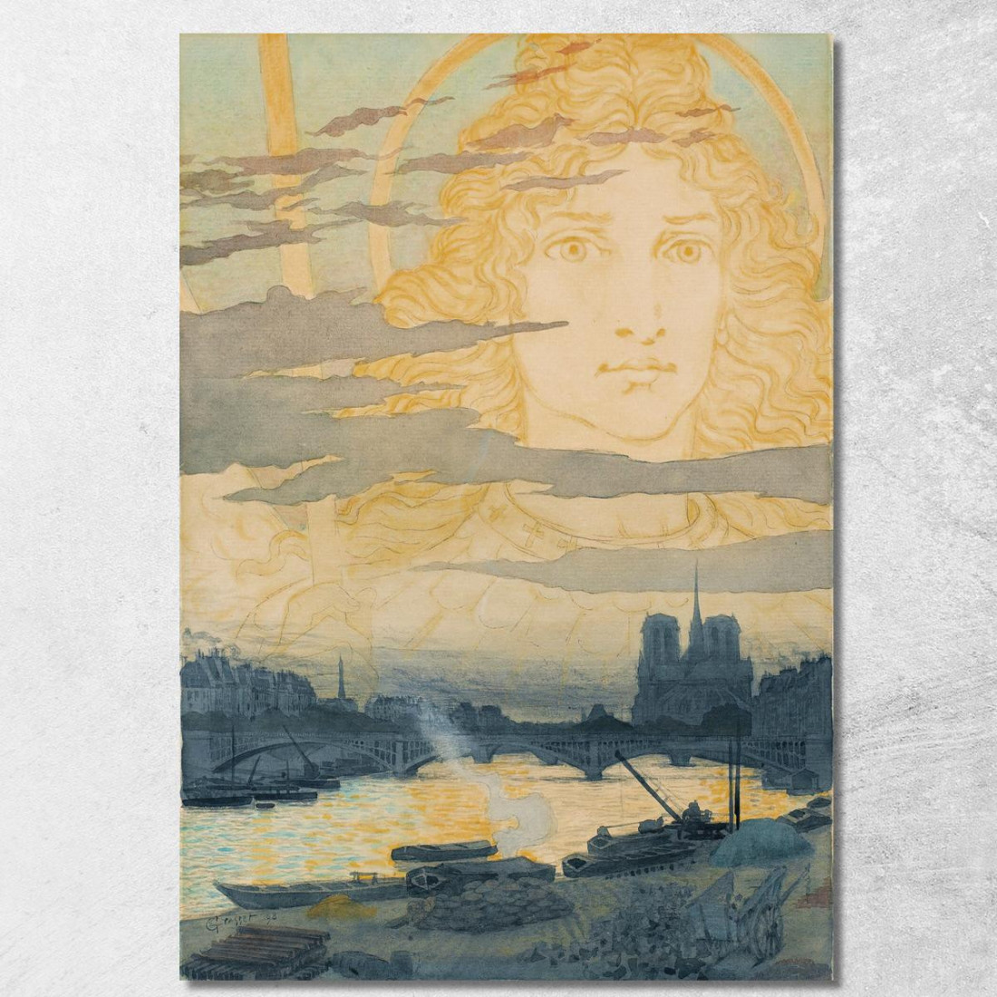 Santa Geneviève Veglia Su Parigi Eugène Grasset egs25 quadro stampato su tela Santa Geneviève Veglia Su Parigi Eugène Grasset egs25 quadro stampato su tela