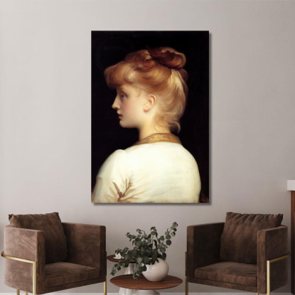Una Ragazza Frederic Leighton flg3 quadro stampato su tela