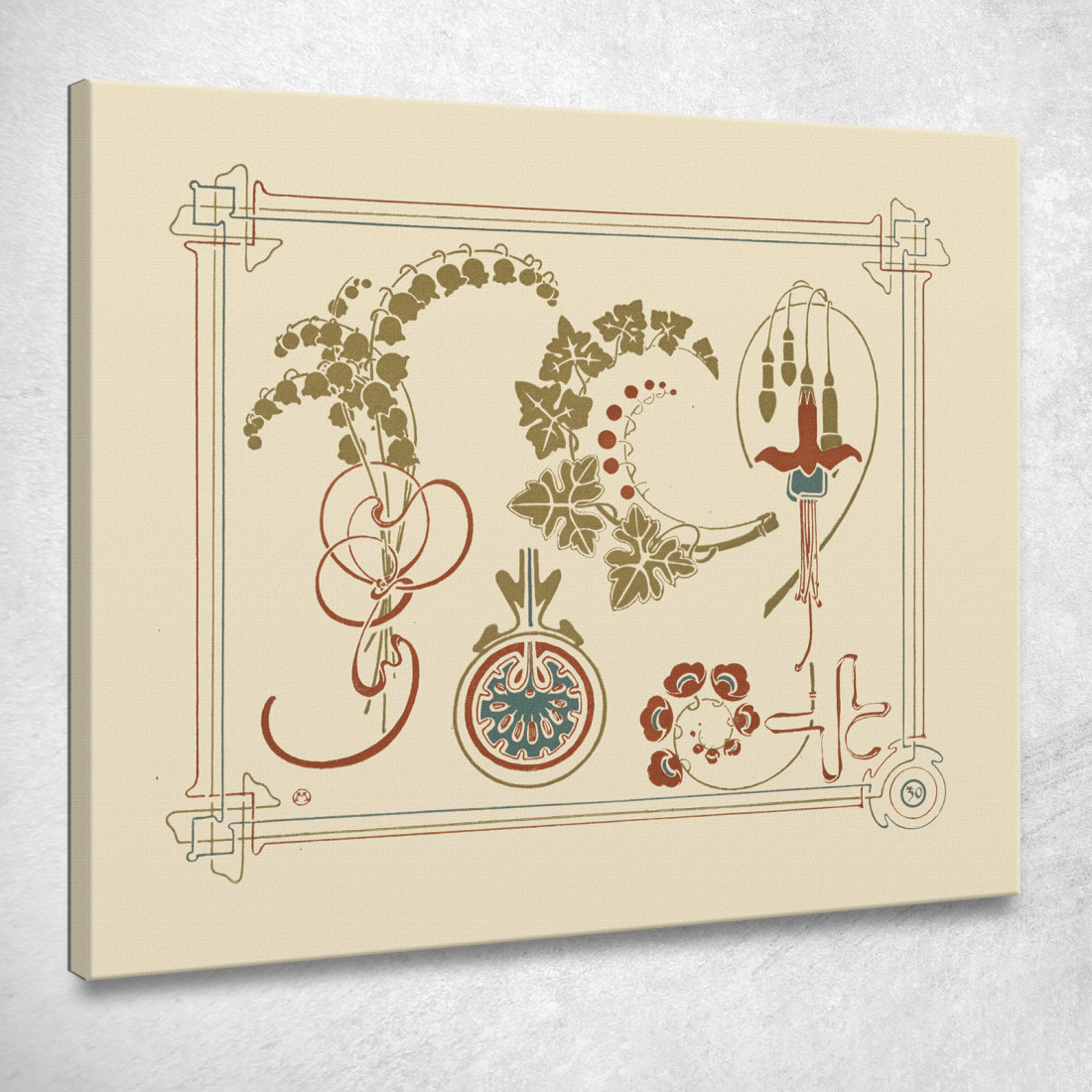 Disegno Astratto Basato Su Fiori E Foglie Alphonse Mucha amu6 quadro stampato su tela Disegno Astratto Basato Su Fiori E Foglie Alphonse Mucha amu6 quadro stampato su tela