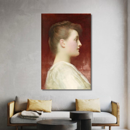 Ragazza Di Profilo Frederic Leighton flg22 quadro stampato su tela
