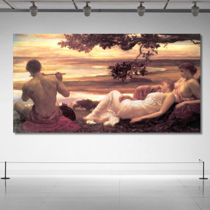 Idillio Frederic Leighton flg28 quadro stampato su tela