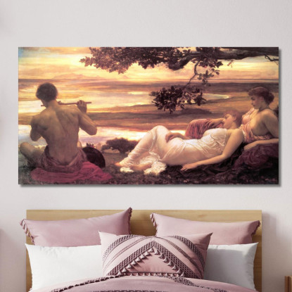 Idillio Frederic Leighton flg28 quadro stampato su tela