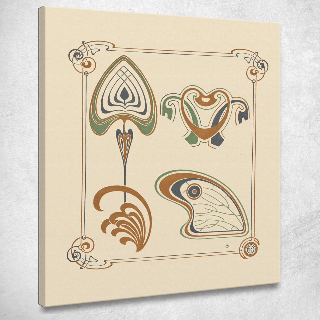 Disegno Astratto Basato Su Ali E Forme Di Foglie Alphonse Mucha amu9 quadro stampato su tela Disegno Astratto Basato Su Ali E Forme Di Foglie Alphonse Mucha amu9 quadro stampato su tela