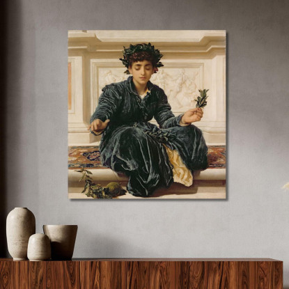 Tessendo La Ghirlanda Frederic Leighton flg66 quadro stampato su tela