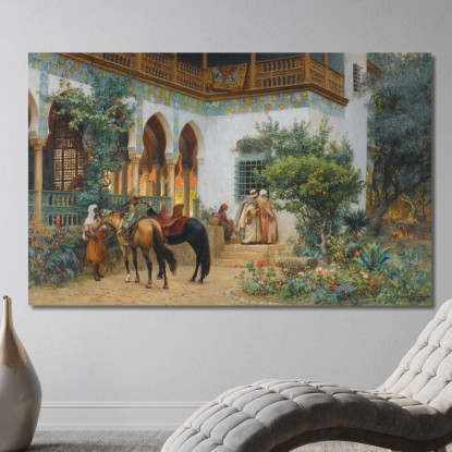 Un Cortile Nordafricano Frederick Arthur Bridgman fab2 quadro stampato su tela