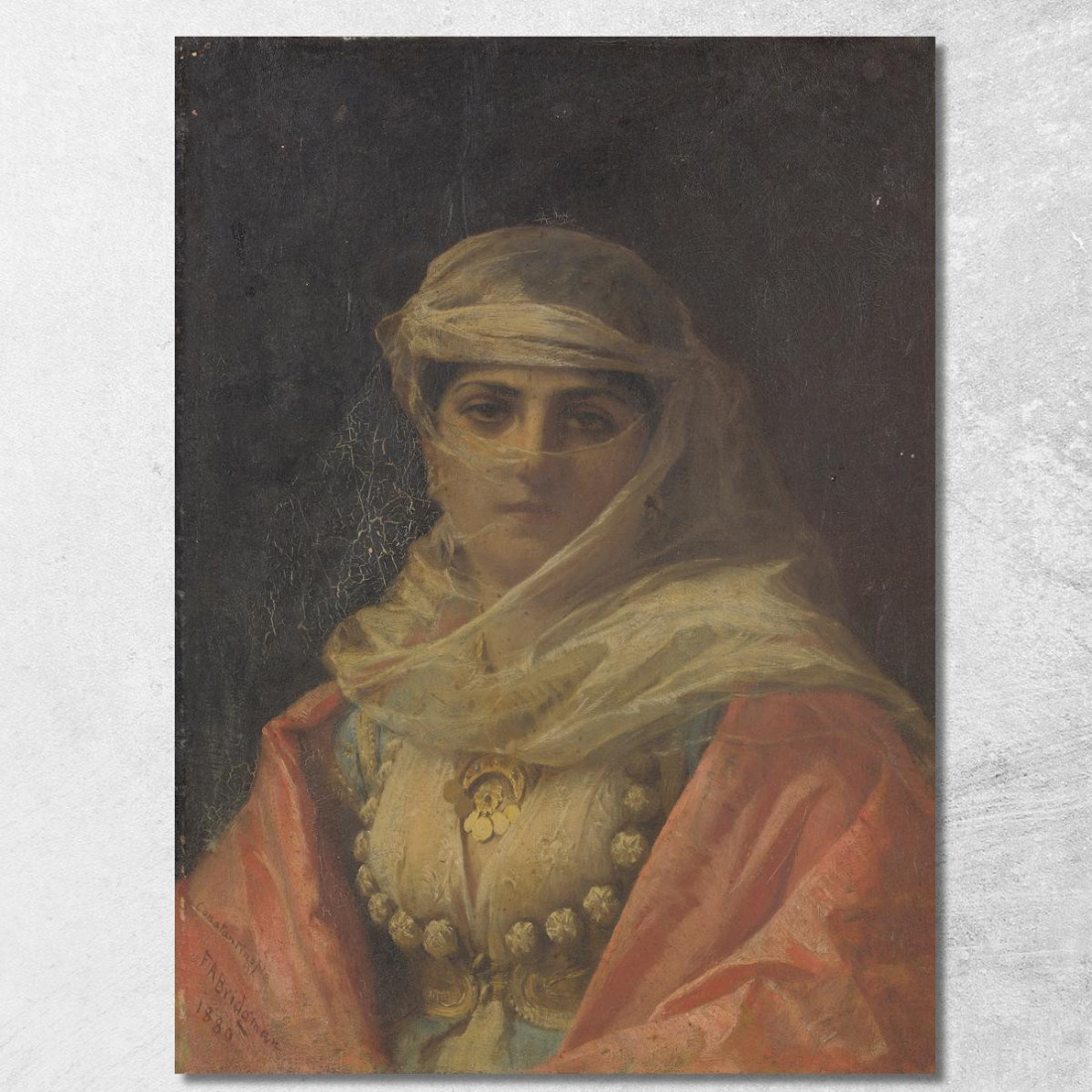 Una Bellezza Turca Frederick Arthur Bridgman fab4 quadro stampato su tela Una Bellezza Turca Frederick Arthur Bridgman fab4 quadro stampato su tela