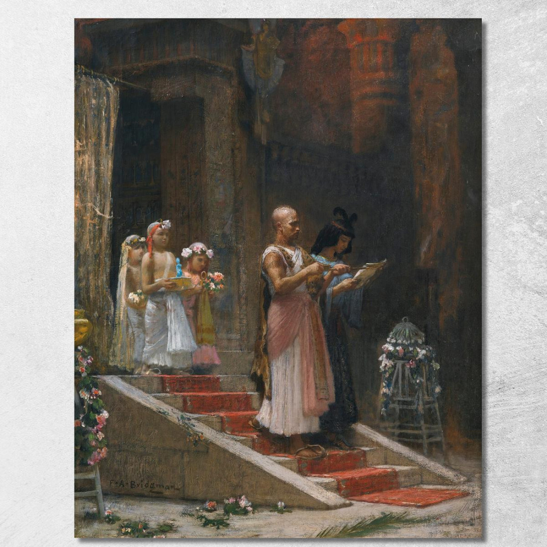 Una Processione Egiziana Frederick Arthur Bridgman fab10 quadro stampato su tela Una Processione Egiziana Frederick Arthur Bridgman fab10 quadro stampato su tela