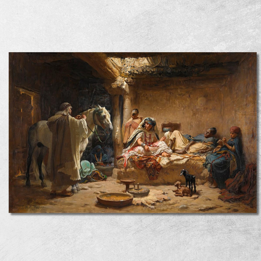 Un Interno A Biskra Frederick Arthur Bridgman fab11 quadro stampato su tela Un Interno A Biskra Frederick Arthur Bridgman fab11 quadro stampato su tela