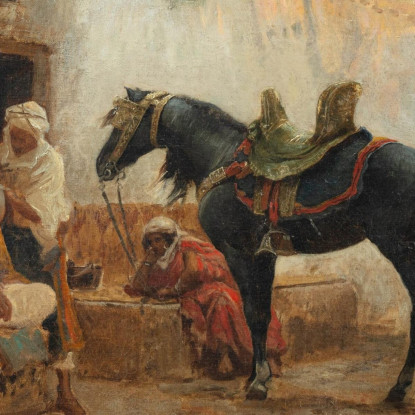 Barbiere Di Biskra Frederick Arthur Bridgman fab16 quadro stampato su tela