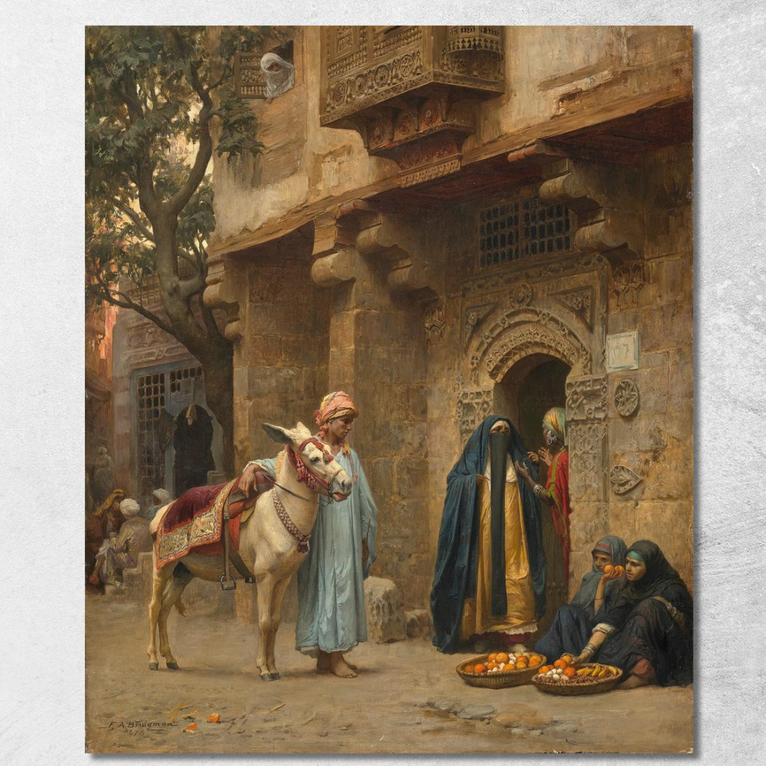 Donne Arabe Davanti A Una Porta Frederick Arthur Bridgman fab22 quadro stampato su tela Donne Arabe Davanti A Una Porta Frederick Arthur Bridgman fab22 quadro stampato su tela