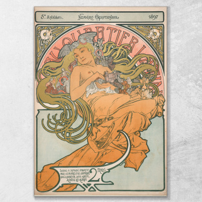 Nel Quartiere Latino 1897 Alphonse Mucha amu16 quadro stampato su tela
