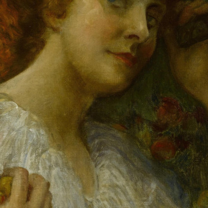 Signora Con Le Pesche Frederick Arthur Bridgman fab34 quadro stampato su tela