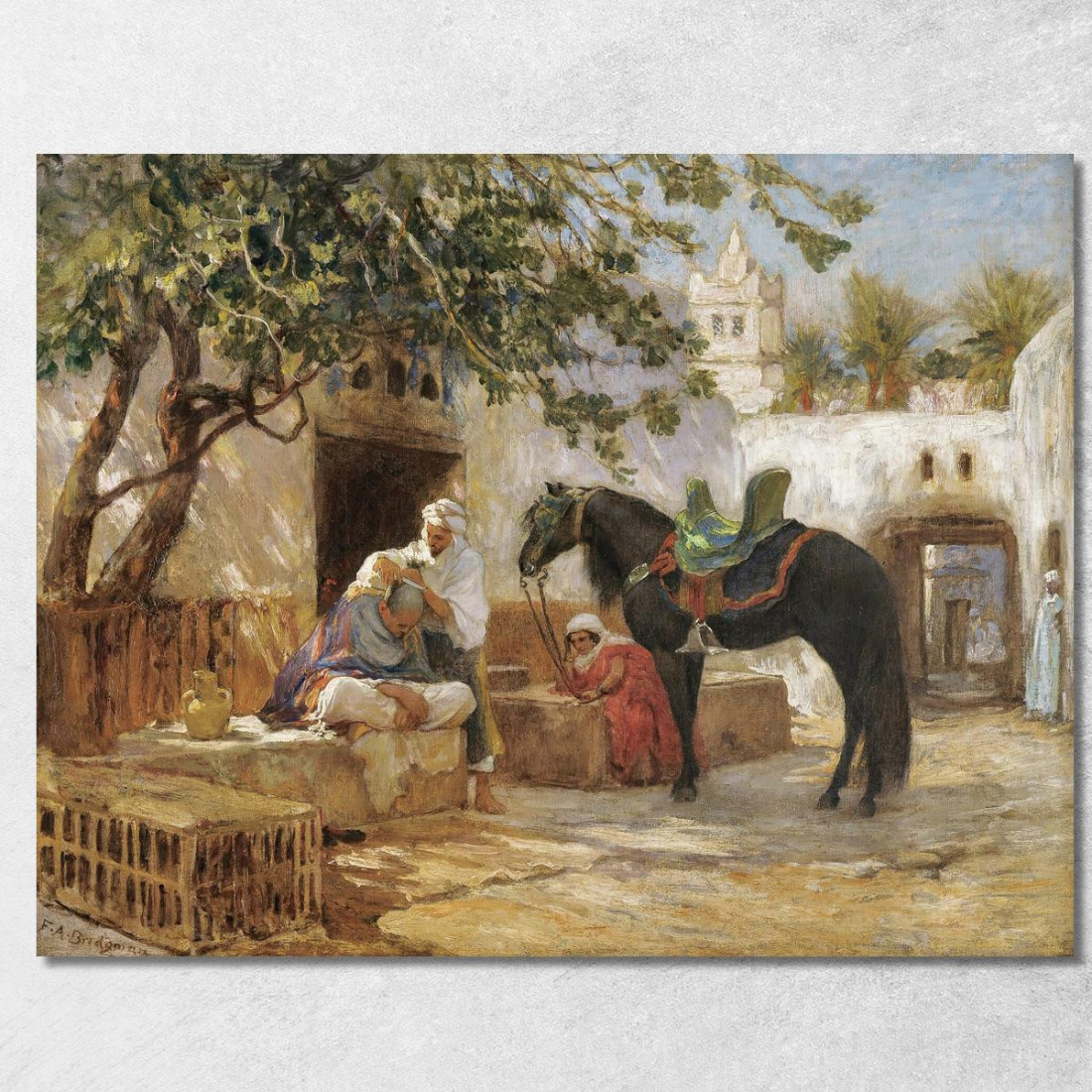 Il Barbiere Frederick Arthur Bridgman fab53 quadro stampato su tela Il Barbiere Frederick Arthur Bridgman fab53 quadro stampato su tela