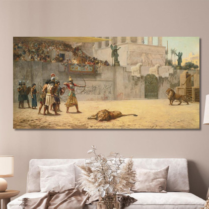 La Deviazione Di Un Re Assiro Frederick Arthur Bridgman fab55 quadro stampato su tela