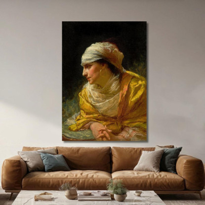 Lo Sguardo Frederick Arthur Bridgman fab56 quadro stampato su tela