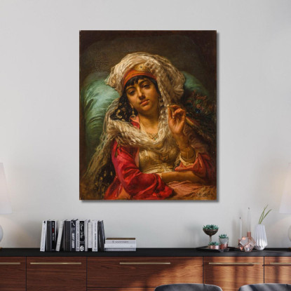 Il Ventaglio Del Pavone Frederick Arthur Bridgman fab61 quadro stampato su tela