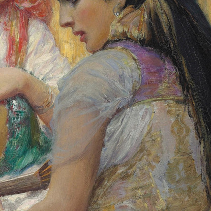 Due Giovani Algerini Frederick Arthur Bridgman fab69 quadro stampato su tela