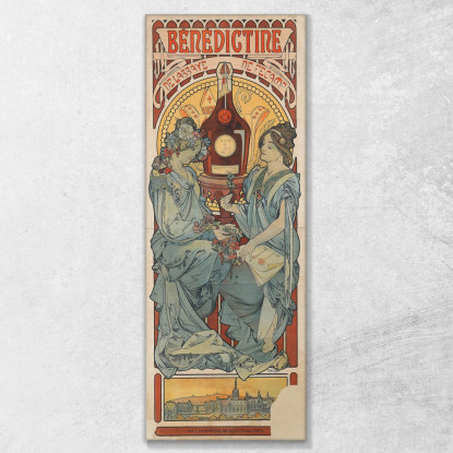 Benedettino Alphonse Mucha amu25 quadro stampato su tela