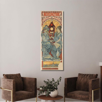 Benedettino Alphonse Mucha amu25 quadro stampato su tela