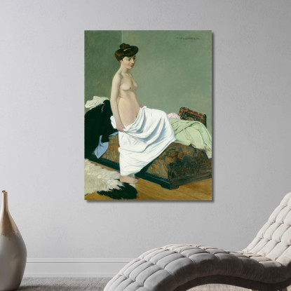 Abito Nudo In Piedi Sul Ginocchio Félix Vallotton fvl46 quadro stampato su tela