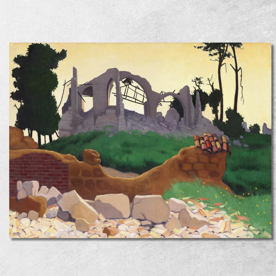 La Chiesa Di Souain Félix Vallotton fvl53 quadro stampato su tela La Chiesa Di Souain Félix Vallotton fvl53 quadro stampato su tela