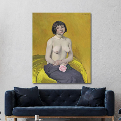 Donna Con Rosa Félix Vallotton fvl70 quadro stampato su tela
