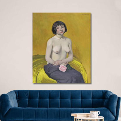 Donna Con Rosa Félix Vallotton fvl70 quadro stampato su tela