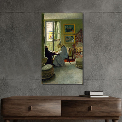 Donna Che Scrive In Un Interno Félix Vallotton fvl71 quadro stampato su tela