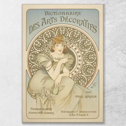 Dizionario Delle Arti Decorative Alphonse Mucha amu35 quadro stampato su tela