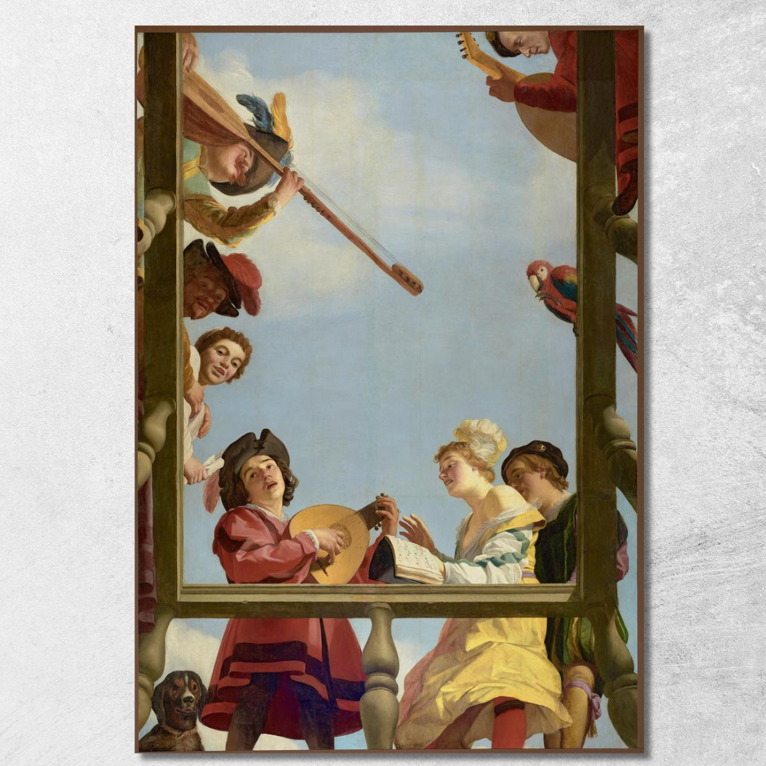 Gruppo Musicale Sul Balcone Gerard van Honthorst gvh28 quadro stampato su tela Gruppo Musicale Sul Balcone Gerard van Honthorst gvh28 quadro stampato su tela