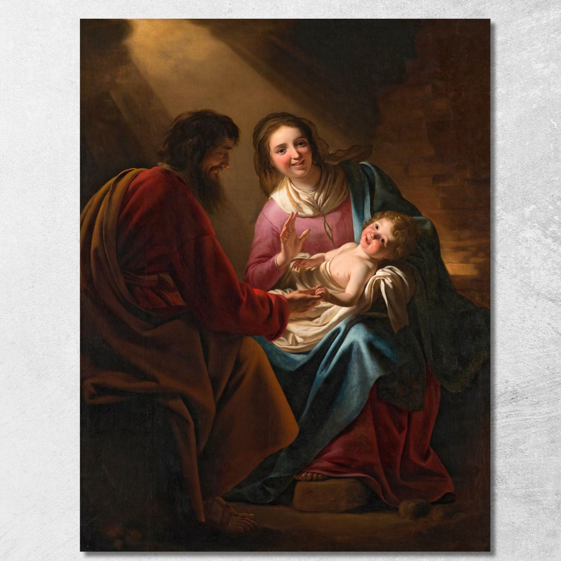 La Sacra Famiglia Gerard van Honthorst gvh50 quadro stampato su tela La Sacra Famiglia Gerard van Honthorst gvh50 quadro stampato su tela