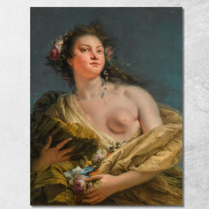 Ritratto Di Una Signora Come Flora Giovanni Battista Tiepolo gbt25 quadro stampato su tela