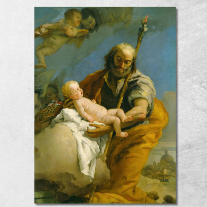 San Giuseppe E Il Cristo Bambino Giovanni Battista Tiepolo gbt30 quadro stampato su tela