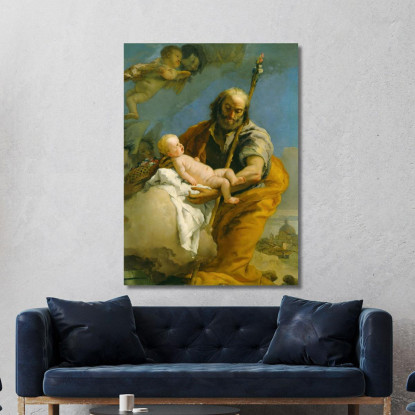 San Giuseppe E Il Cristo Bambino Giovanni Battista Tiepolo gbt30 quadro stampato su tela