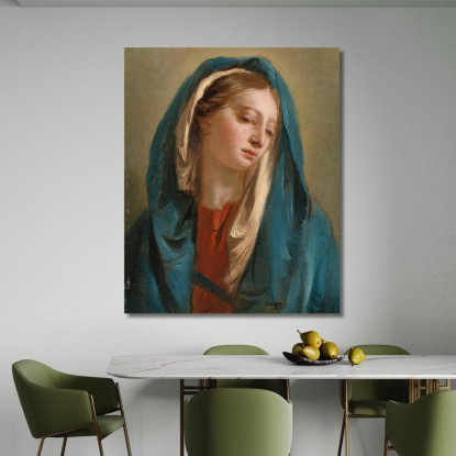 La Madonna È Rivolta Frontalmente E Indossa Un Mantello Blu Giovanni Battista Tiepolo gbt49 quadro stampato su tela