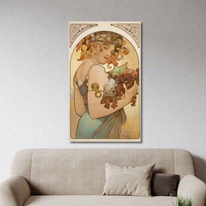 Frutta 1897 Alphonse Mucha amu45 quadro stampato su tela