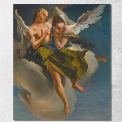 Due Angeli In Volo Giovanni Battista Tiepolo gbt54 quadro stampato su tela