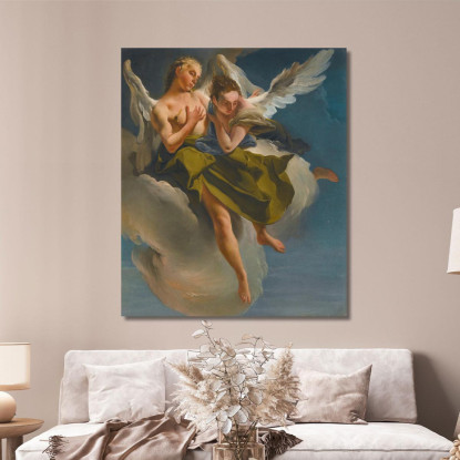 Due Angeli In Volo Giovanni Battista Tiepolo gbt54 quadro stampato su tela