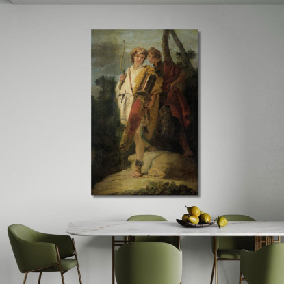 Giovane Con Arco E Grande Faretra E Il Suo Compagno Con Uno Scudo Giovanni Battista Tiepolo gbt57 quadro stampato su tela