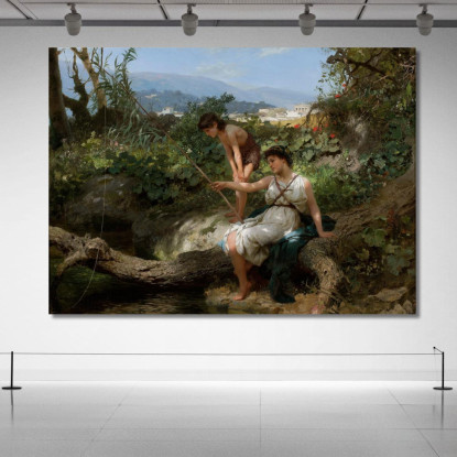Idillio Romano Pesca Henryk Siemiradzki hsm36 quadro stampato su tela